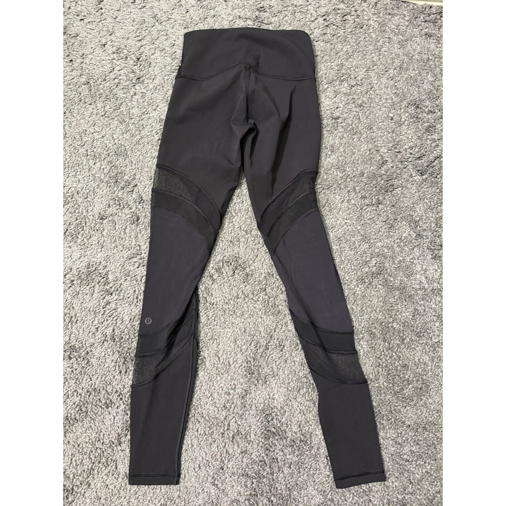 Lululemon‎ Seek The Heat Leggings Womens 4 Black Mesh Athleticwear Gymwear Yoga - Picture 3 of 5